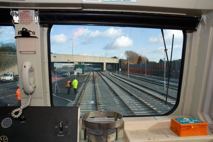 View of TIRFP from the cab of 66431