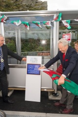 Cllr Dewi Owen and Lord Dafydd Elis Thomas AM at the new Llandecwyn halt