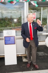 Cllr Dewi Owen and Lord Dafydd Elis Thomas AM at the new Llandecwyn halt