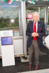Cllr Dewi Owen and Lord Dafydd Elis Thomas AM at the new Llandecwyn halt
