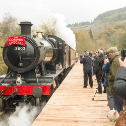 Llangollen Railway Corwen extension first passenger train, 22nd October 2014