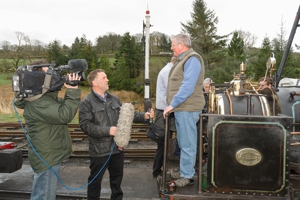 Emrys Owen interviewed by the BBC on Quarry Hunslet “Winifred” at Llanuwchllyn