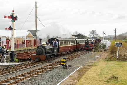Quarry Hunslet “Winifred” arrives back at Llanuwchllyn on her first ever passenger train