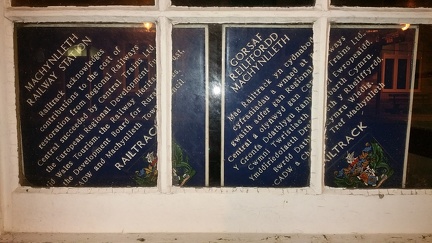 Stored Railtrack plaques at Machynlleth