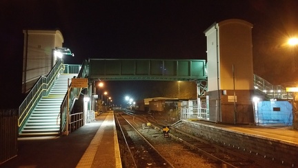 Machynlleth station's new footbridge.