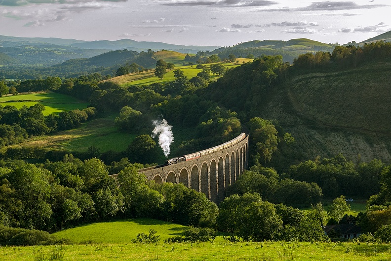 LMS 5MT 4-6-0 no. 45231 “The Sherwood Forester” crosses Cynghordy viaduct on the Central Wales Line on Pathfinder Railtours’ Sugar Loaf Mountaineer II 15:30 Carmarthen to Birmingham New Street, a re-run of last year’s tour , which wasn’t able to be run to steam traction. flickr-48695062923.jpg