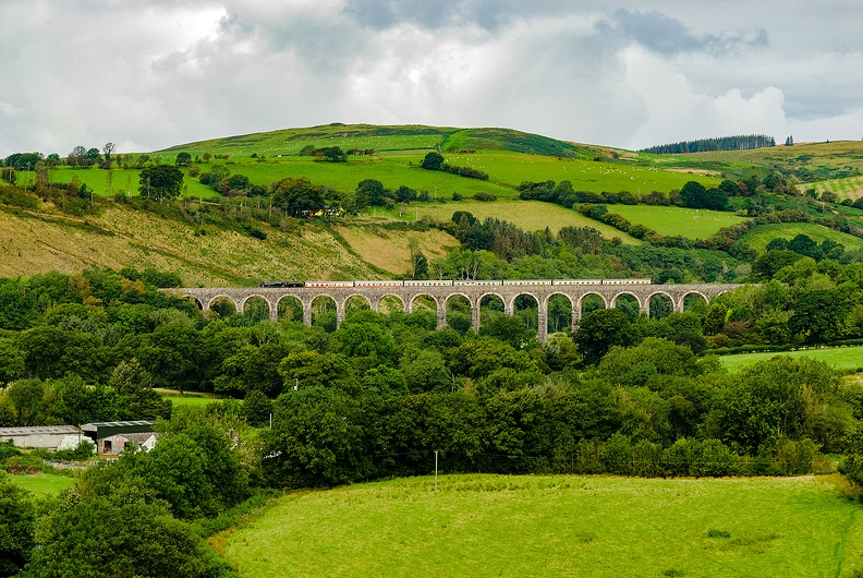 LMS 5MT 4-6-0 no. 45231 “The Sherwood Forester” crosses Cynghordy viaduct on the Central Wales Line on Pathfinder Railtours’ Sugar Loaf Mountaineer II 1Z31 05:33 Birmingham New Street to Carmarthen, a re-run of last year’s tour , which wasn’t able to be run to steam traction. (Record shot.)
flickr-48695063133.jpg